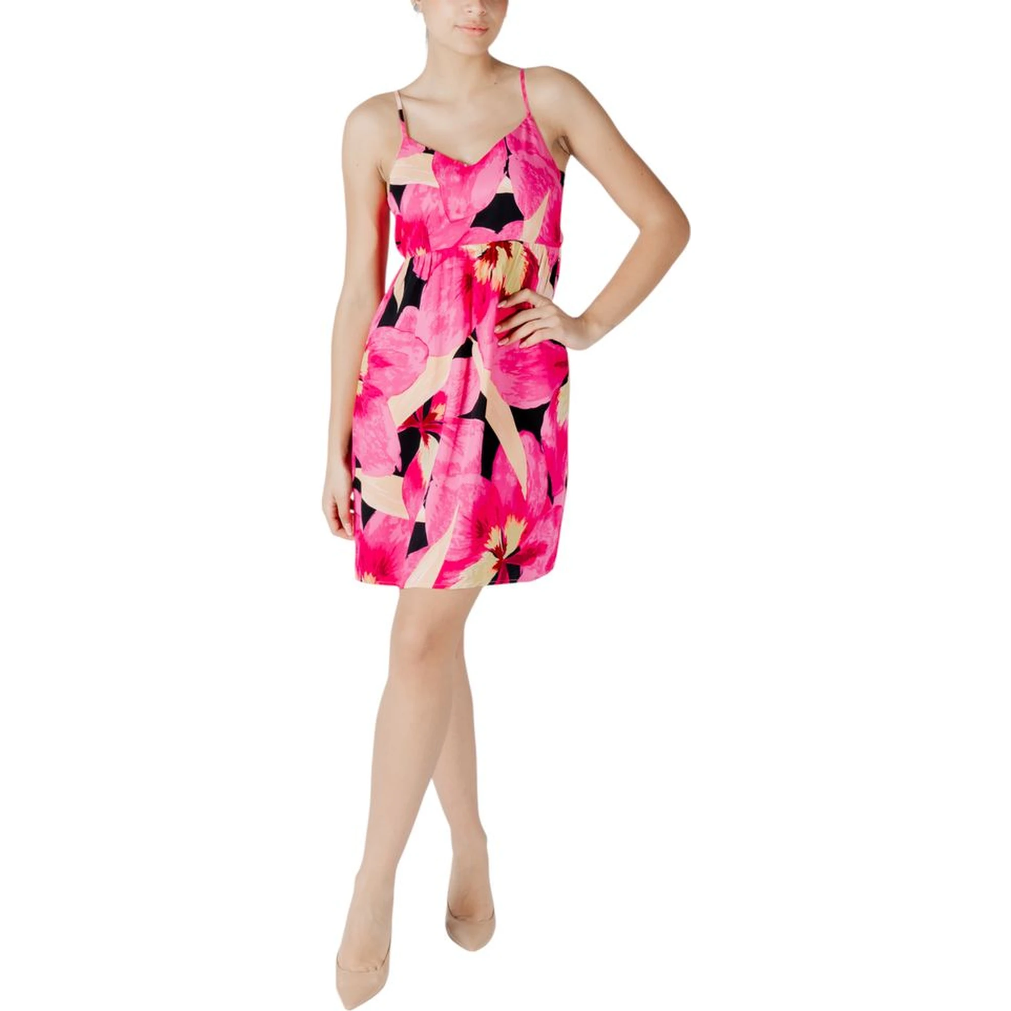 Pink Viscose Short Dress