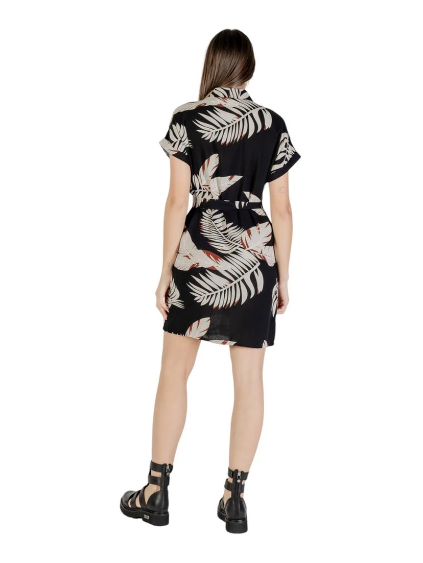 Beige Viscose Short Dress
