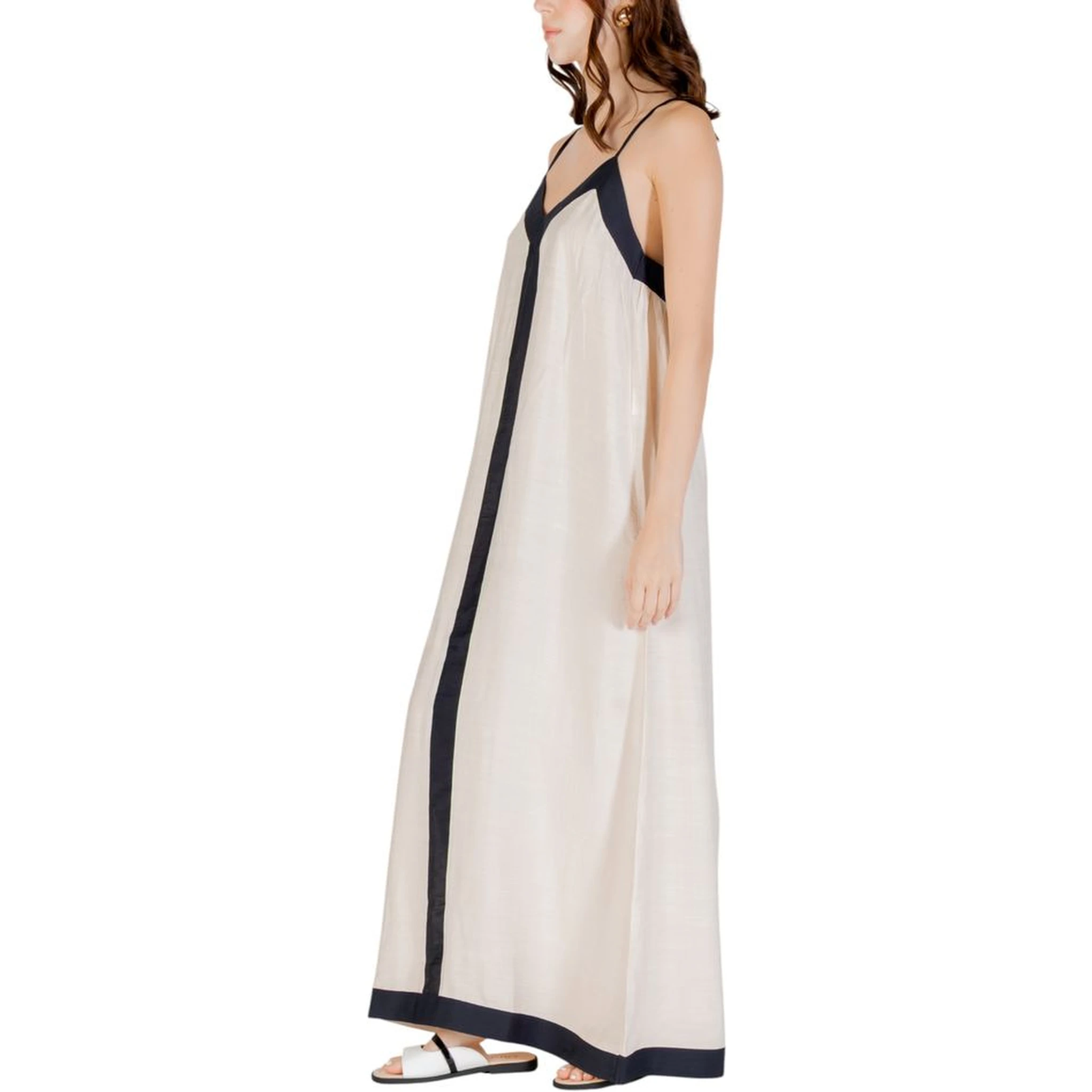 Beige Nylon Long Dress