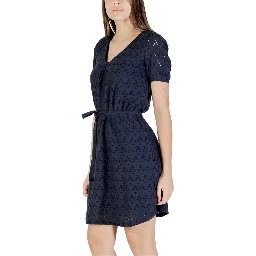 Blue Recycled Polyester Short Dress
