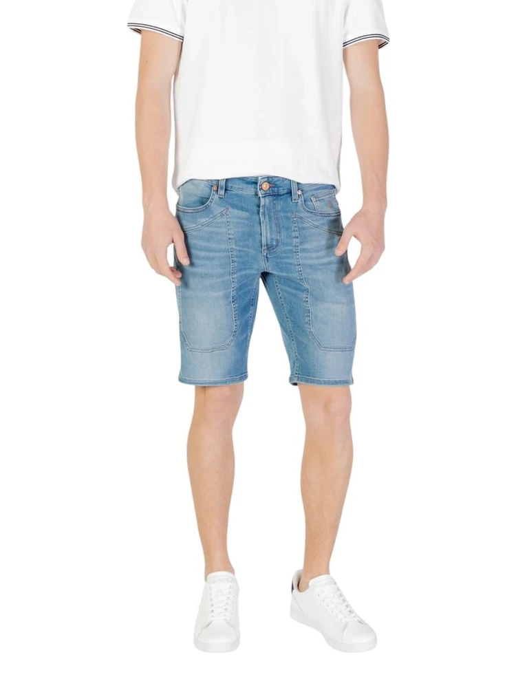Light Blue Cotton Bermuda Shorts