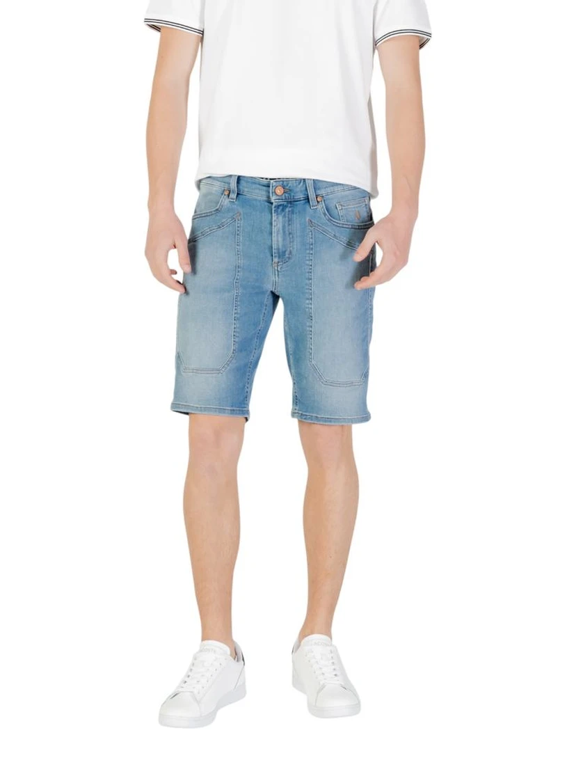 Light Blue Cotton Bermuda Shorts