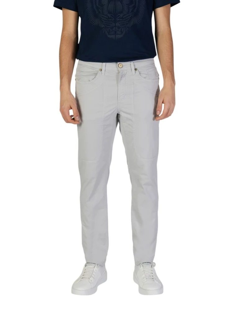 Gray Cotton Skinny Pants