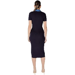 Blue Viscose Long Dress