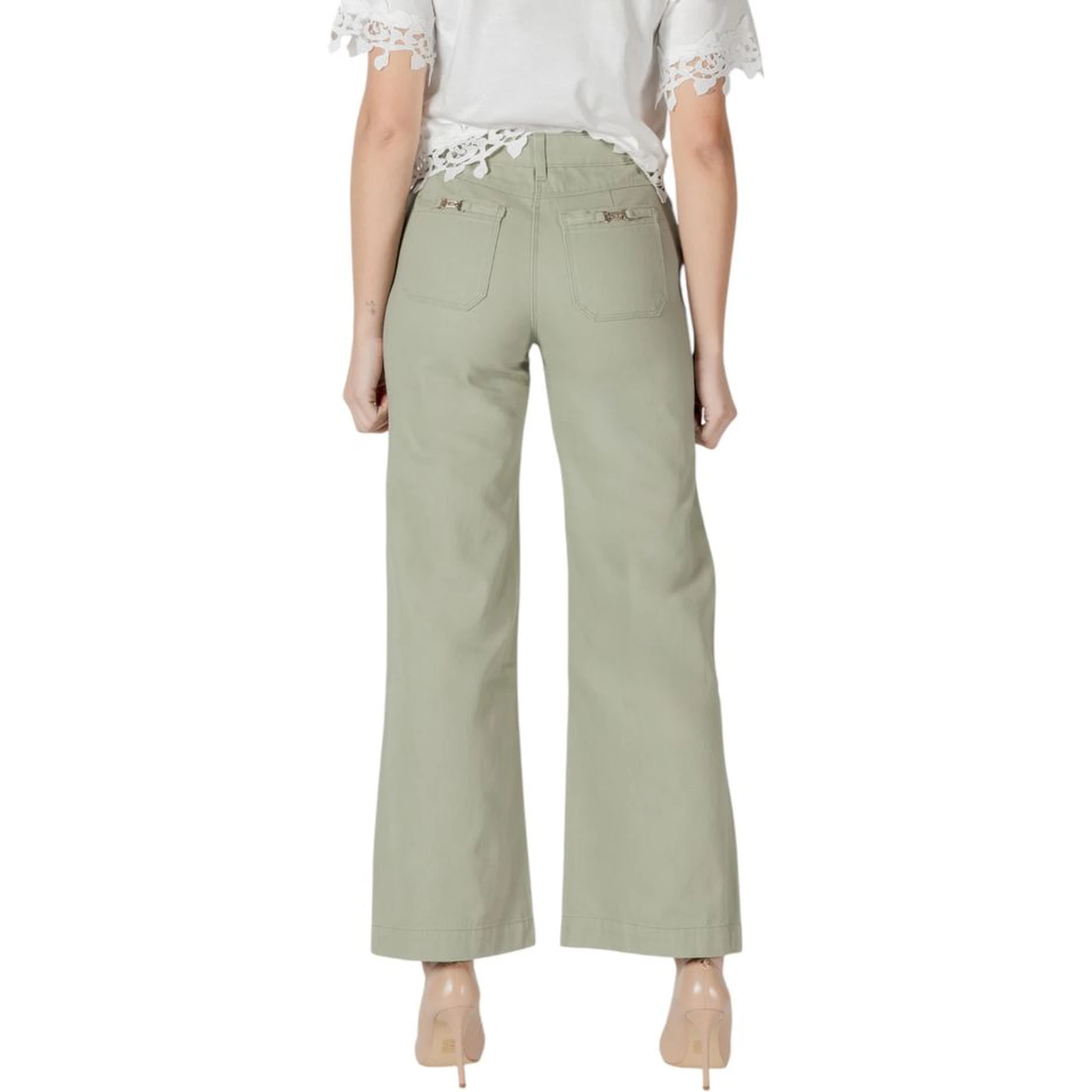 Green Cotton Relaxed Fit Jeans