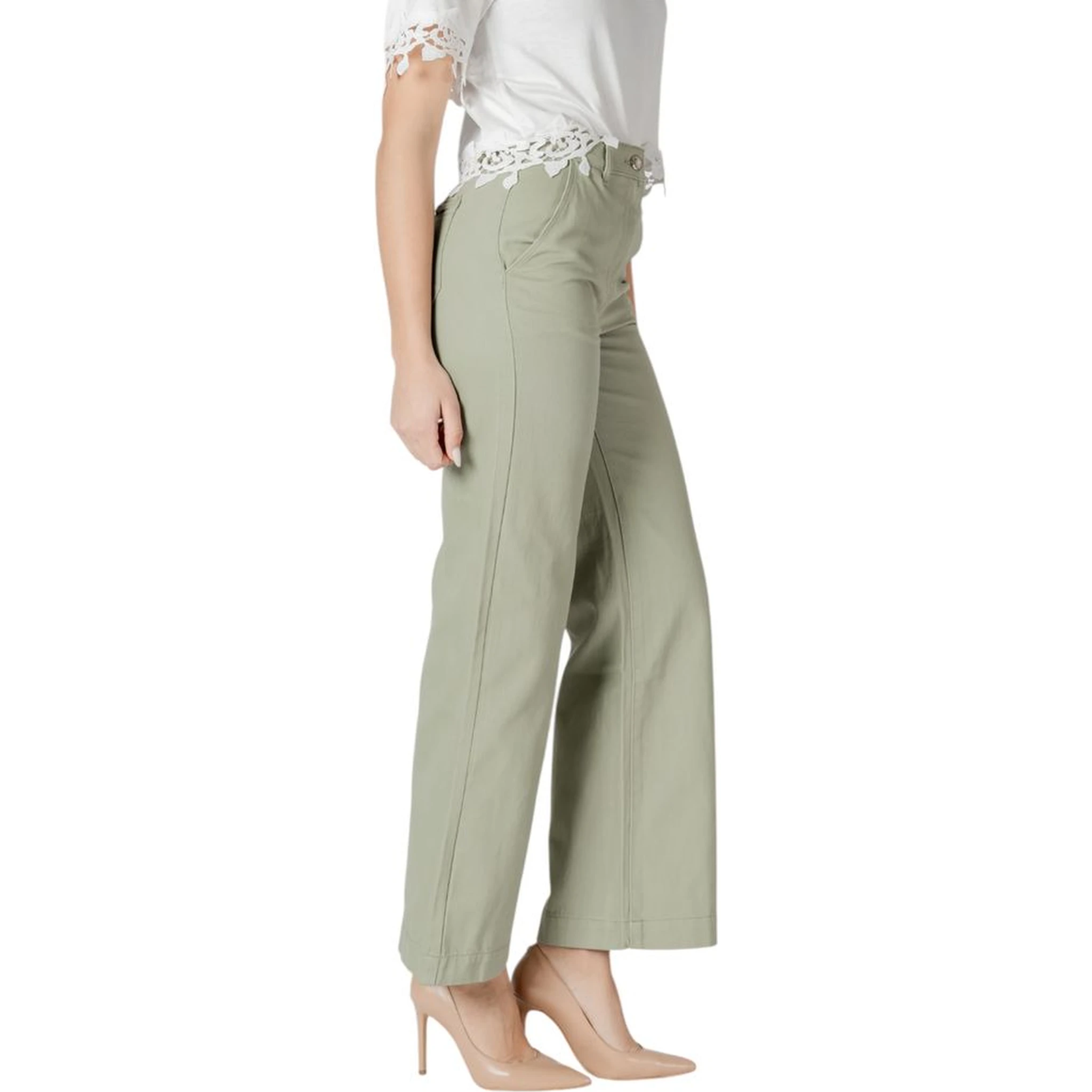 Green Cotton Relaxed Fit Jeans