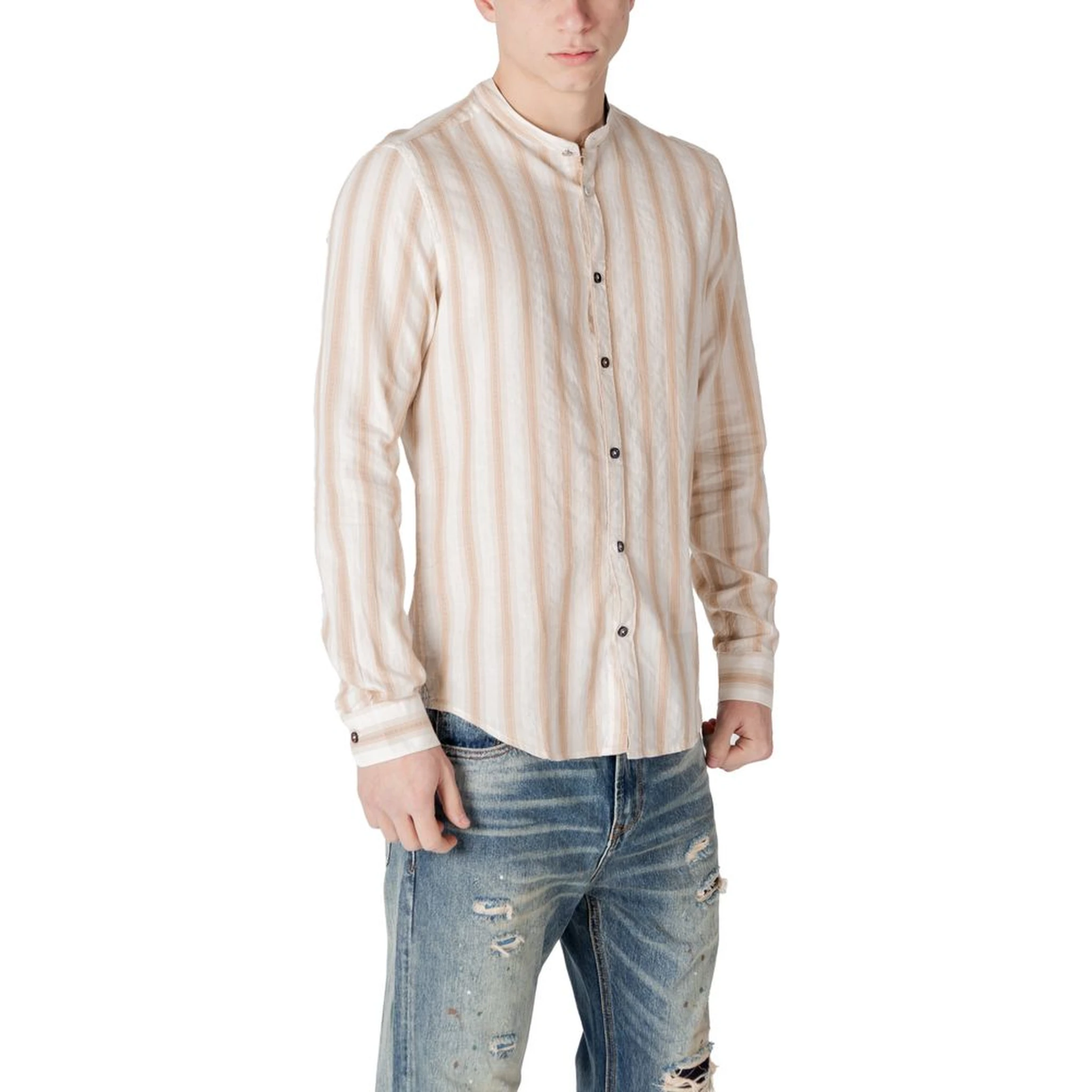 Beige Cotton Pattern Shirt