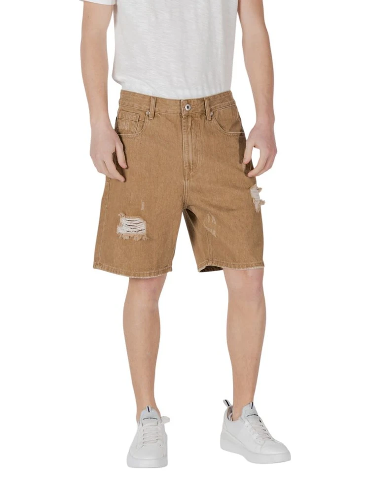 Beige Cotton Bermuda Shorts