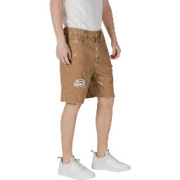 Beige Cotton Bermuda Shorts
