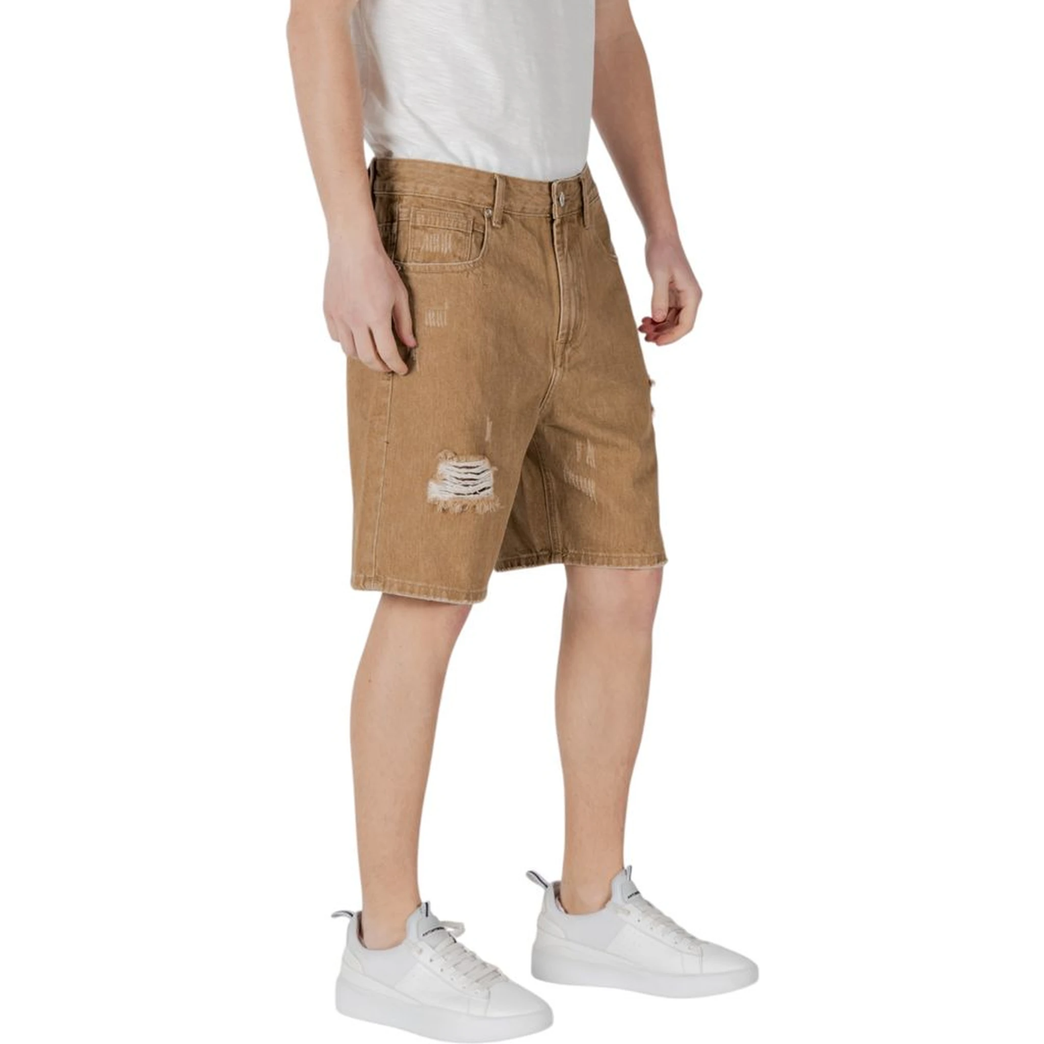 Beige Cotton Bermuda Shorts