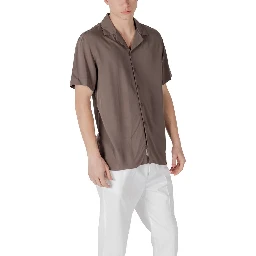 Brown Viscose Shortsleeve Shirt