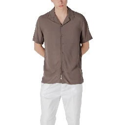 Brown Viscose Shortsleeve Shirt