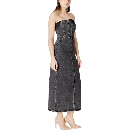 Black Cotton Midi Dress