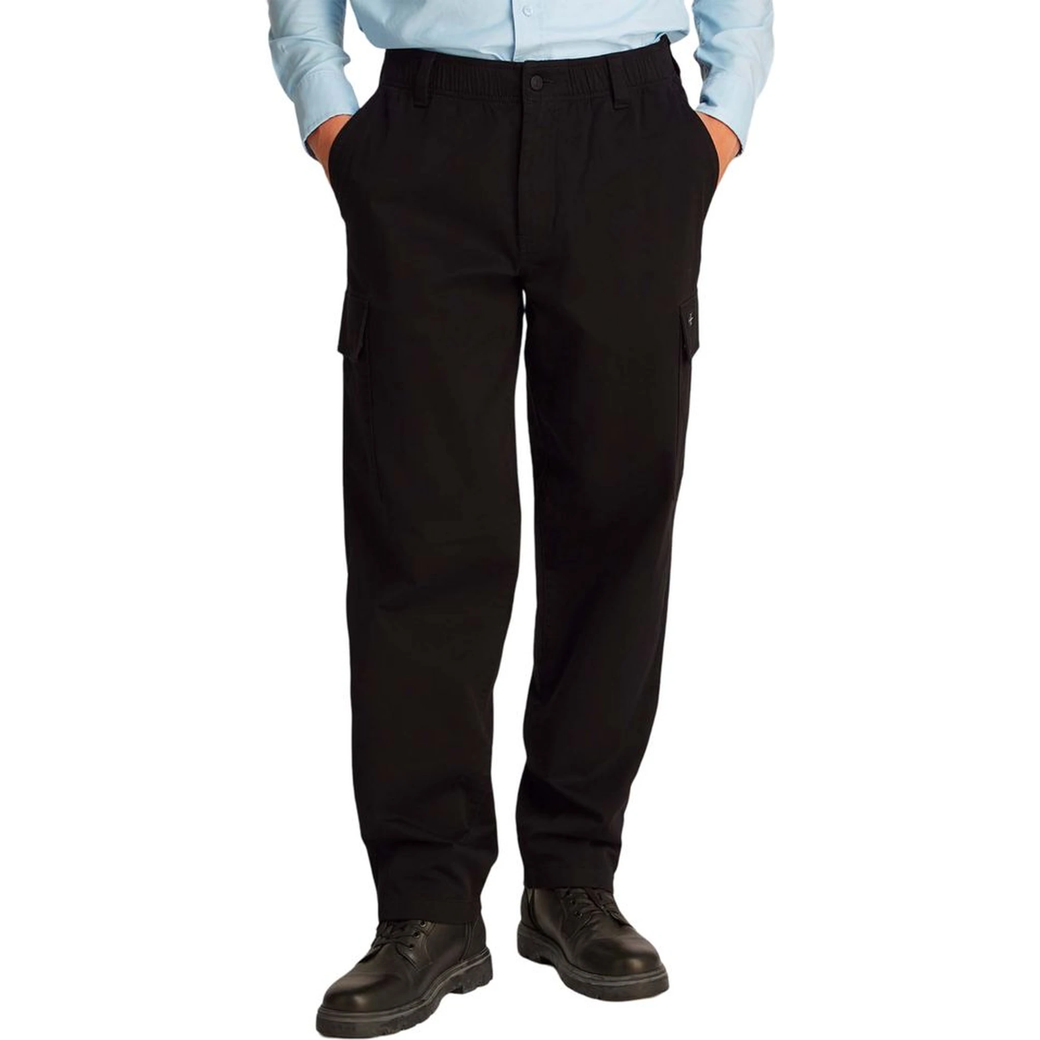 Black Cotton Cargo Pants