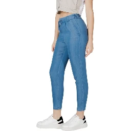 Blue Lyocell Casual Pants