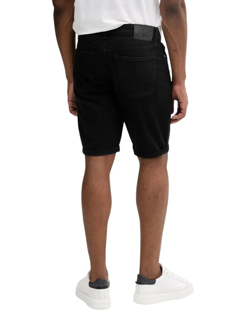 Black Cotton Bermuda Shorts