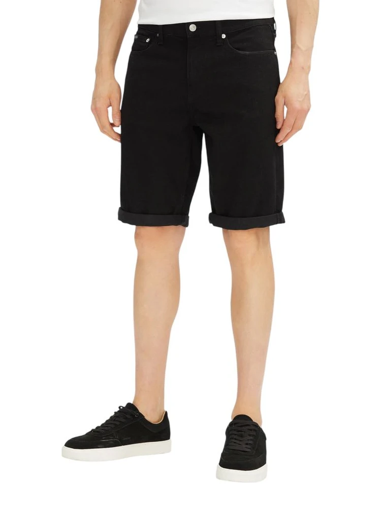 Black Cotton Bermuda Shorts