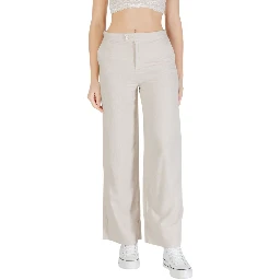 Beige Viscose Casual Pants