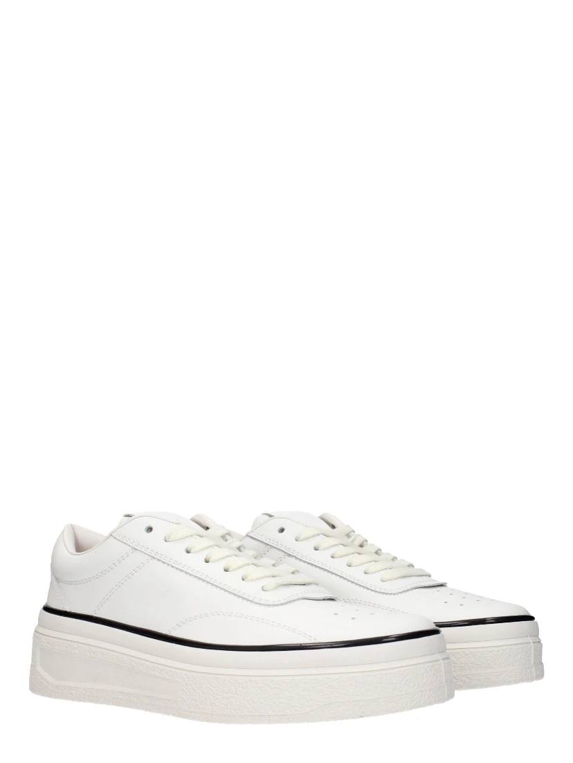 White Leather Platform Sneakers