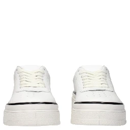 White Leather Platform Sneakers