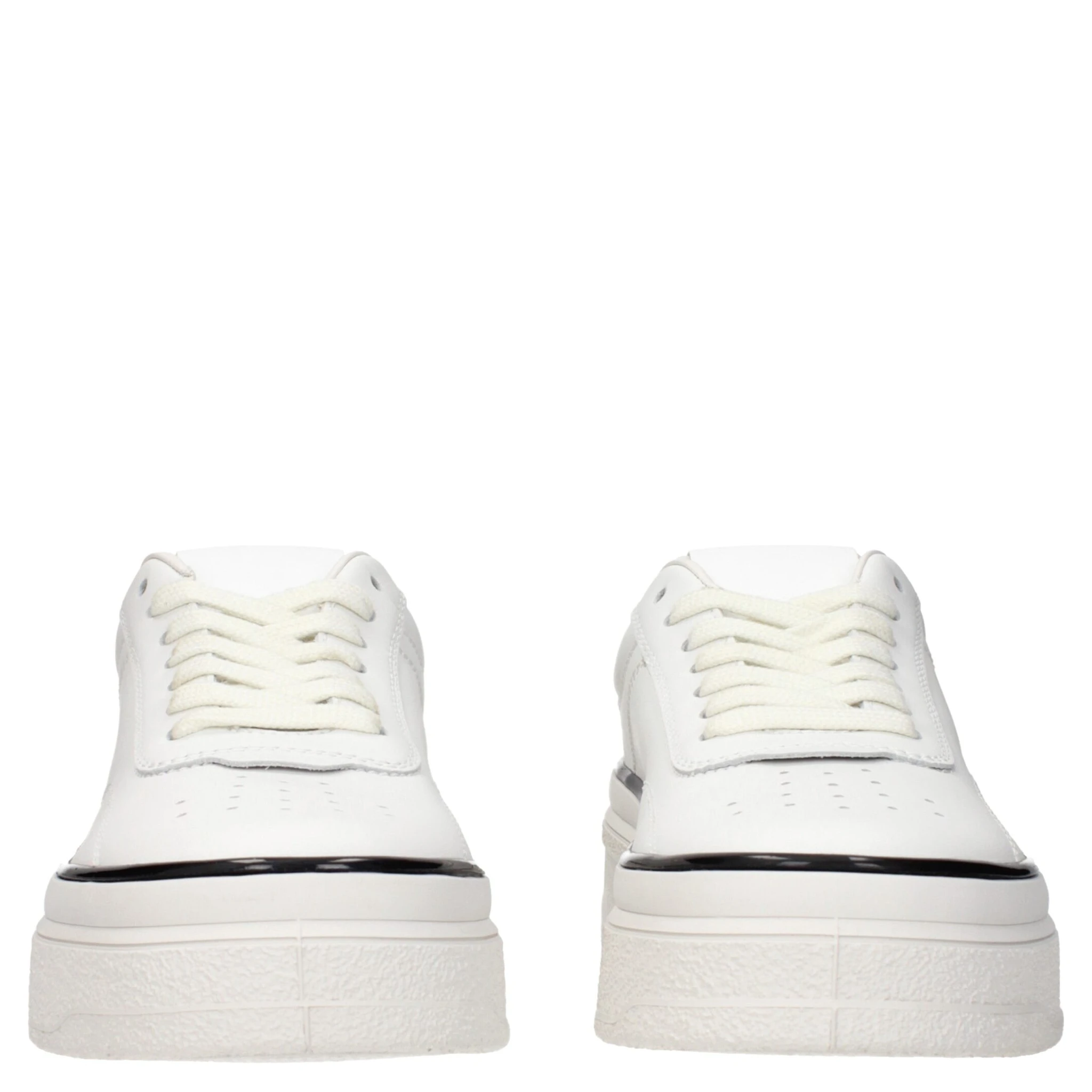 White Leather Platform Sneakers