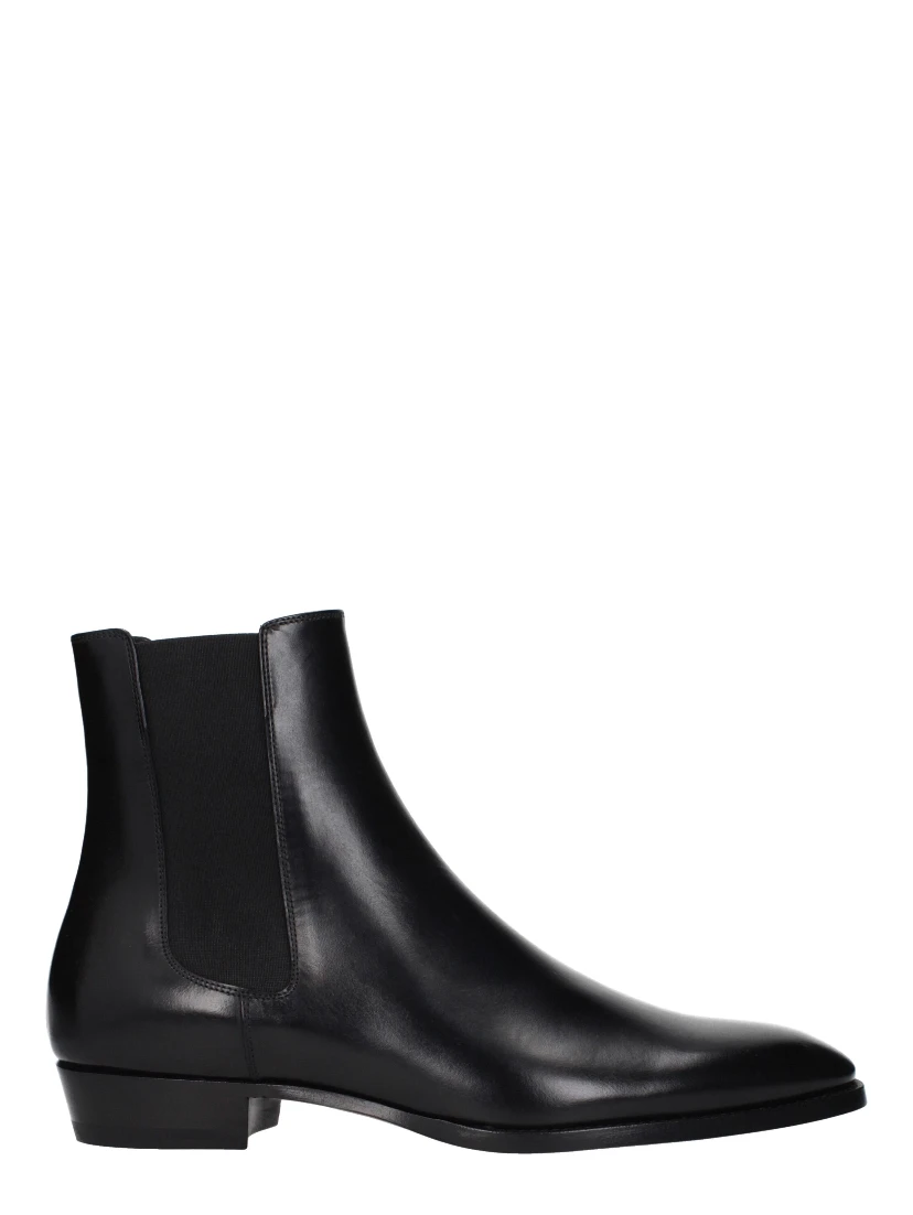 Black Leather Ankle Boots