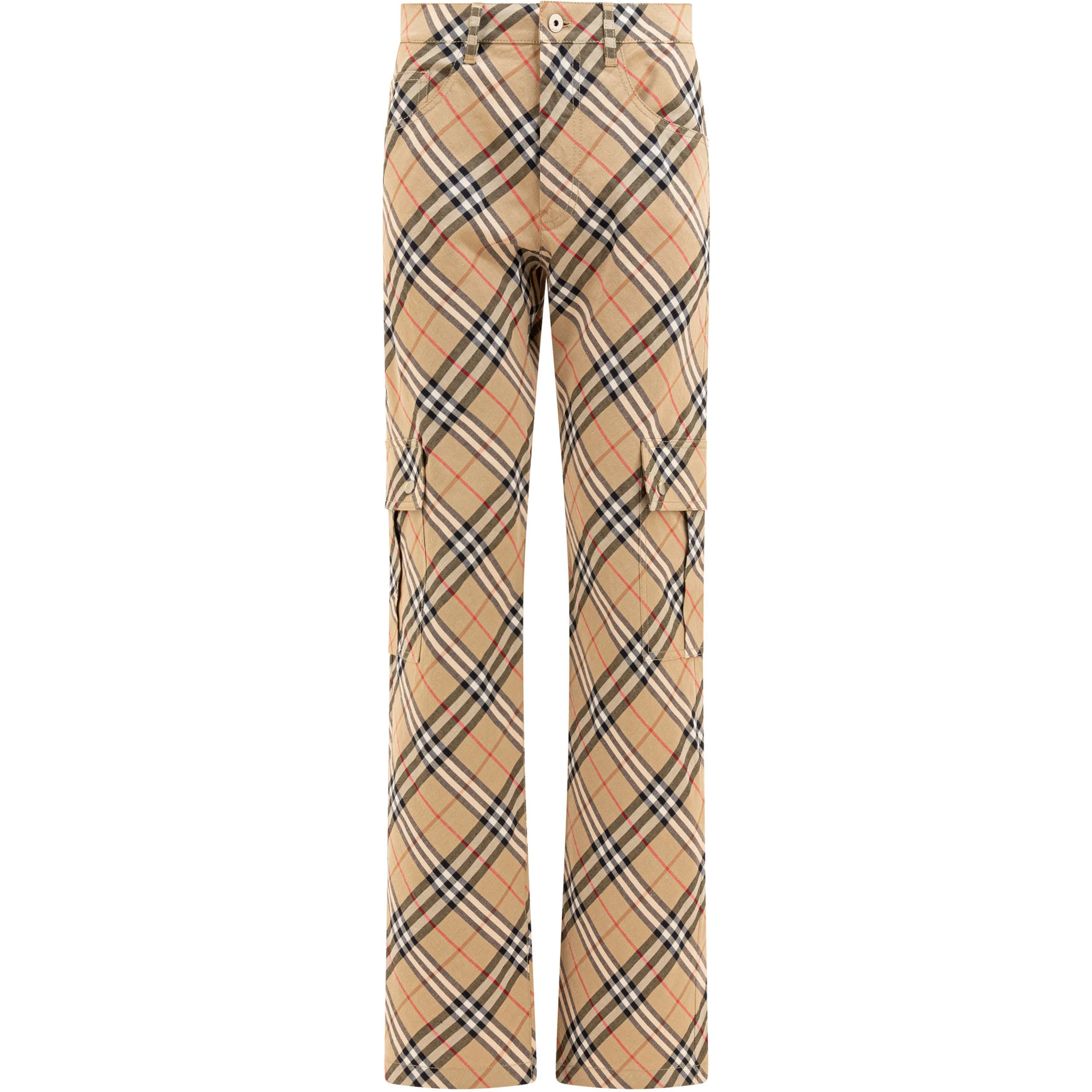 "Check" cargo trousers