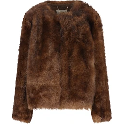 Hypnotic Tip Shearling Leather Jacket In Brown