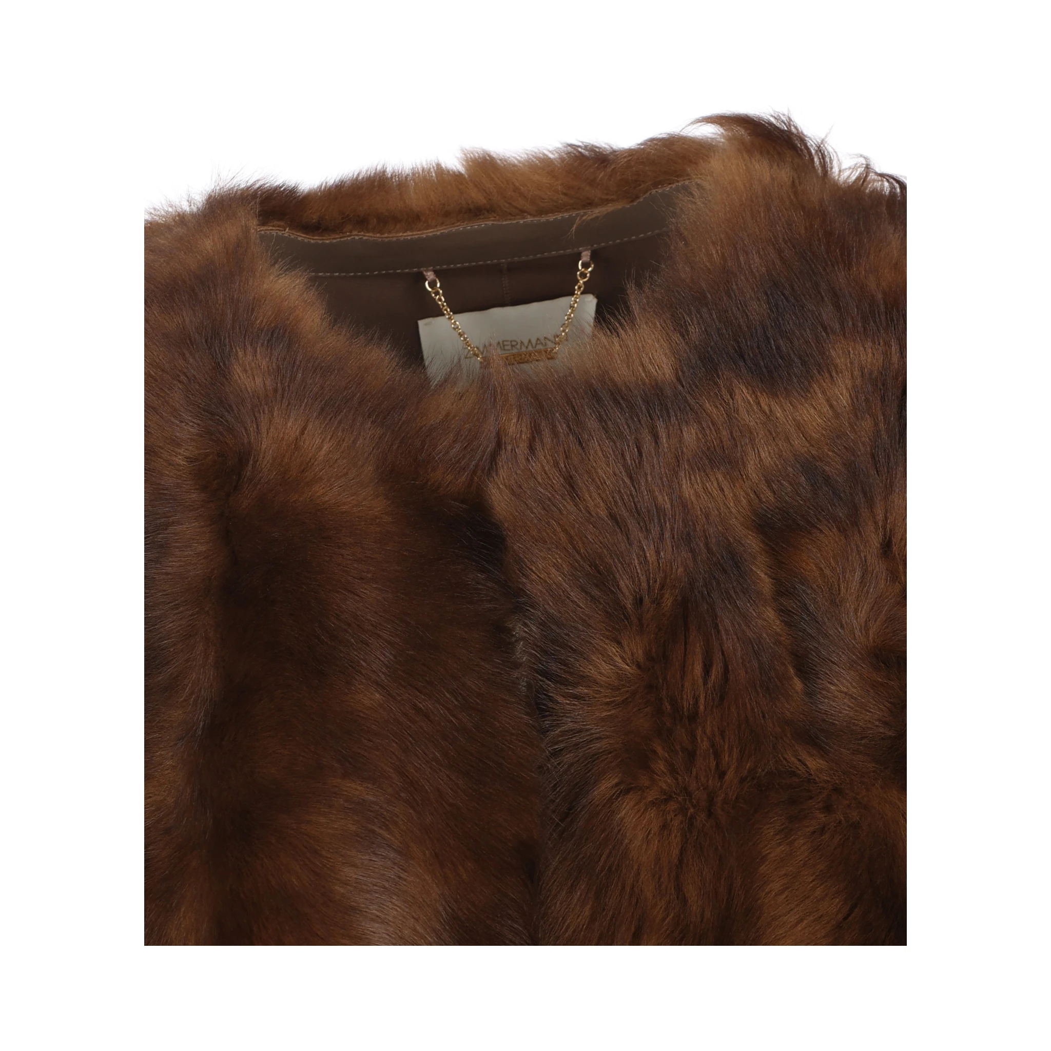 Hypnotic Tip Shearling Leather Jacket In Brown