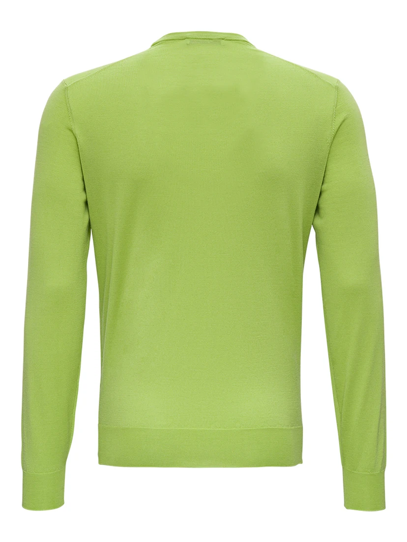 Green Crewneck Sweater in Wool Blend Man