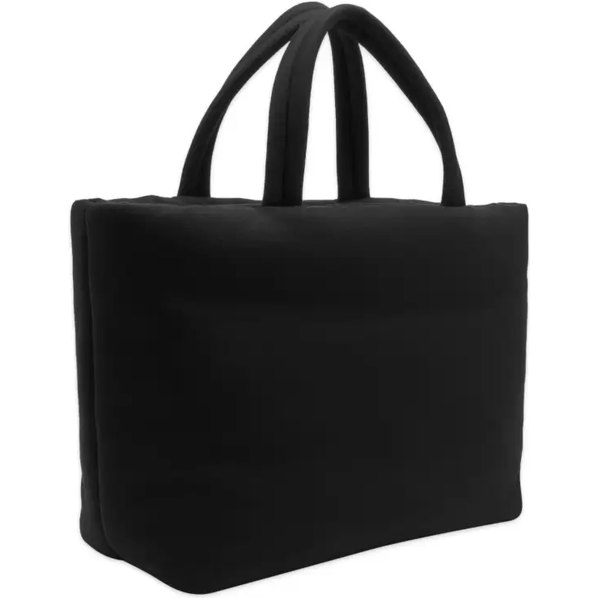 Black embossed wool tote bag
