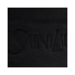 Black embossed wool tote bag