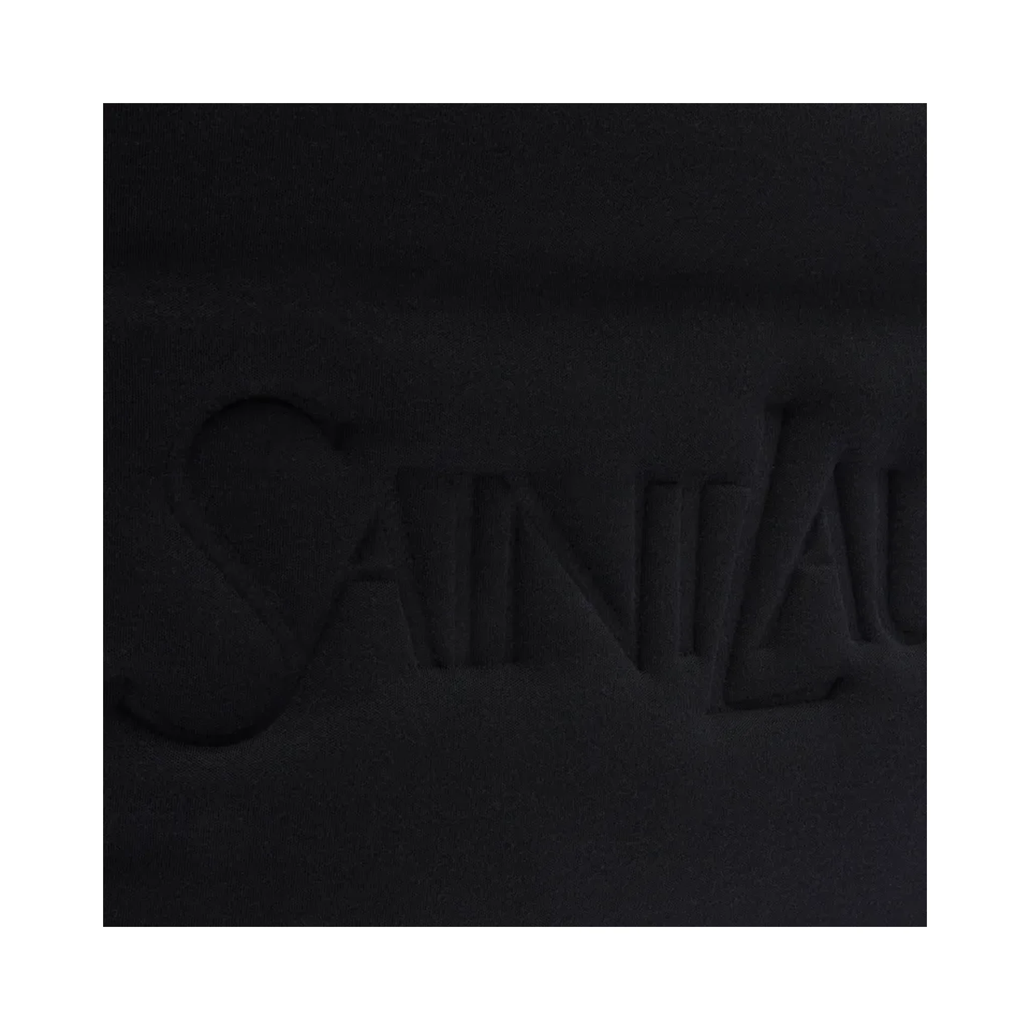 Black embossed wool tote bag