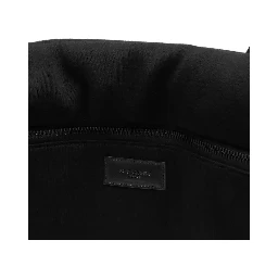 Black embossed wool tote bag