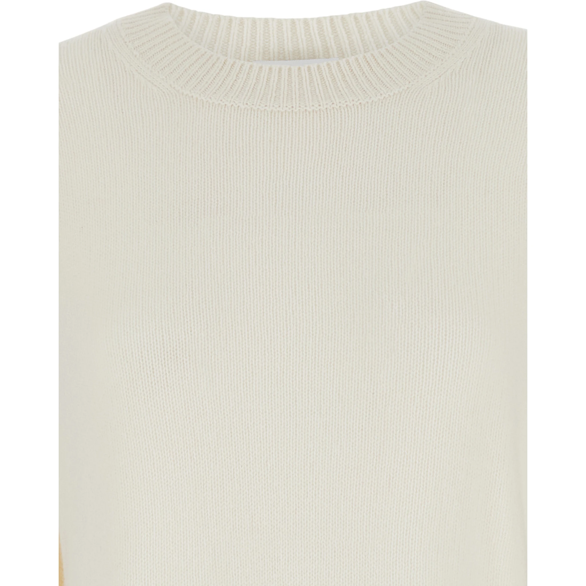 White Relaxed Crewneck Sweater in Cashmere Woman