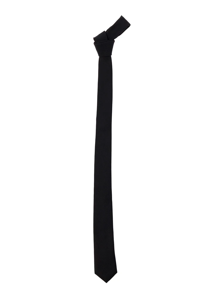 Skinny Evening Black Tie in Silk Grosgrain Man Saint Laurent