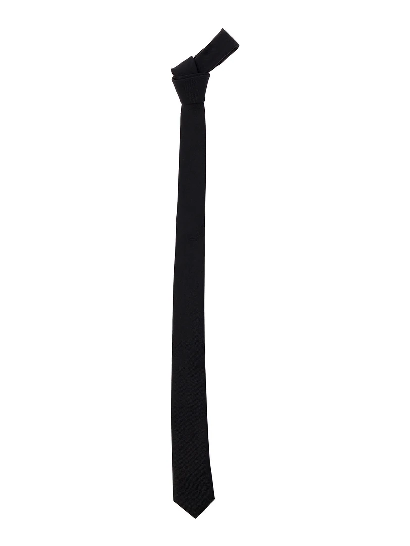 Skinny Evening Black Tie in Silk Grosgrain Man Saint Laurent