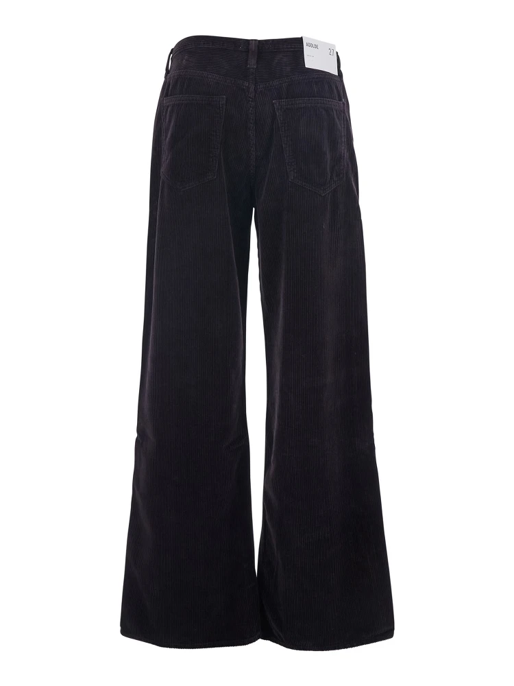 Keira Brown Pants with Belt Loops and Wide Leg in Corduroy Woman alternative