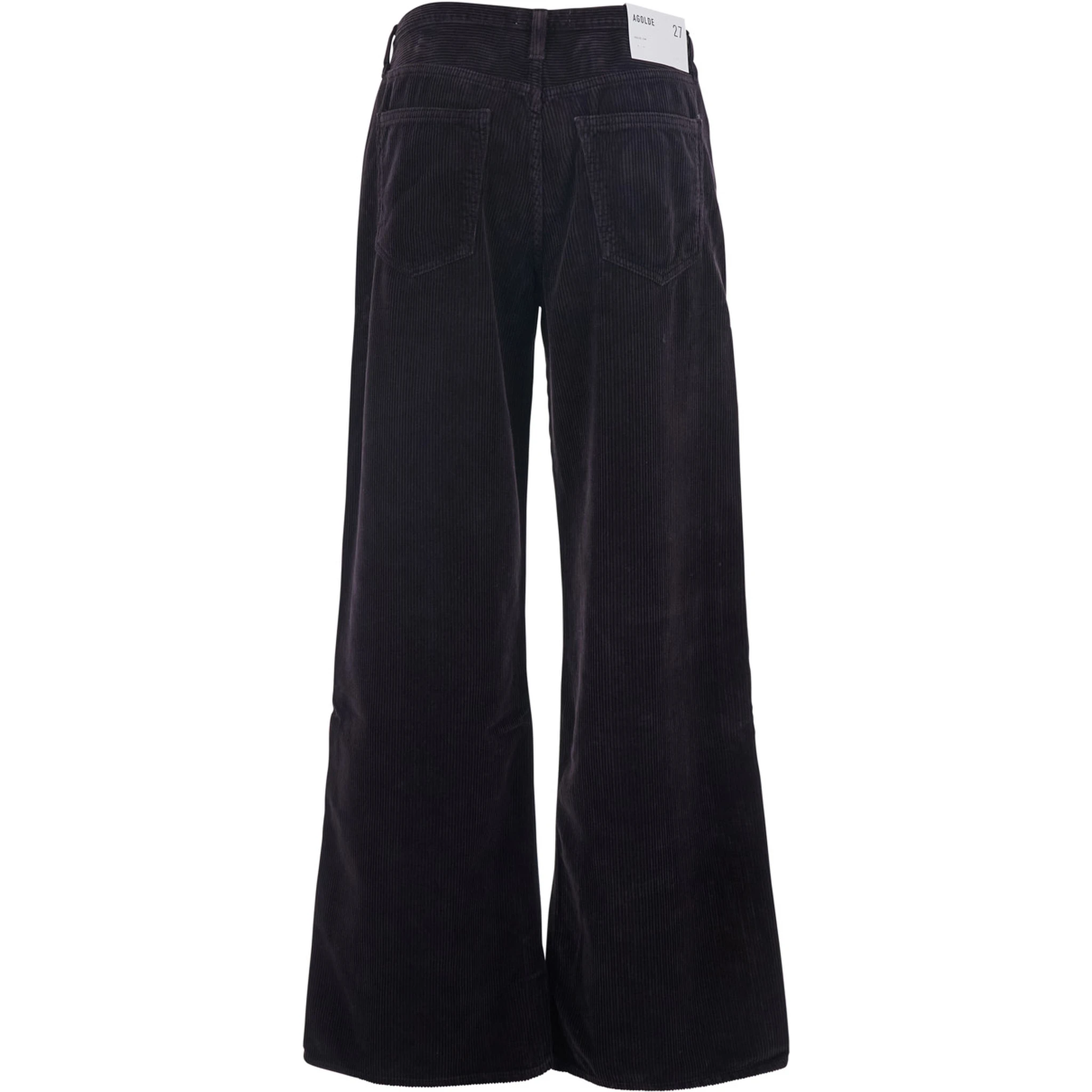 Keira Brown Pants with Belt Loops and Wide Leg in Corduroy Woman