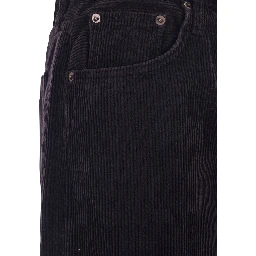 Keira Brown Pants with Belt Loops and Wide Leg in Corduroy Woman