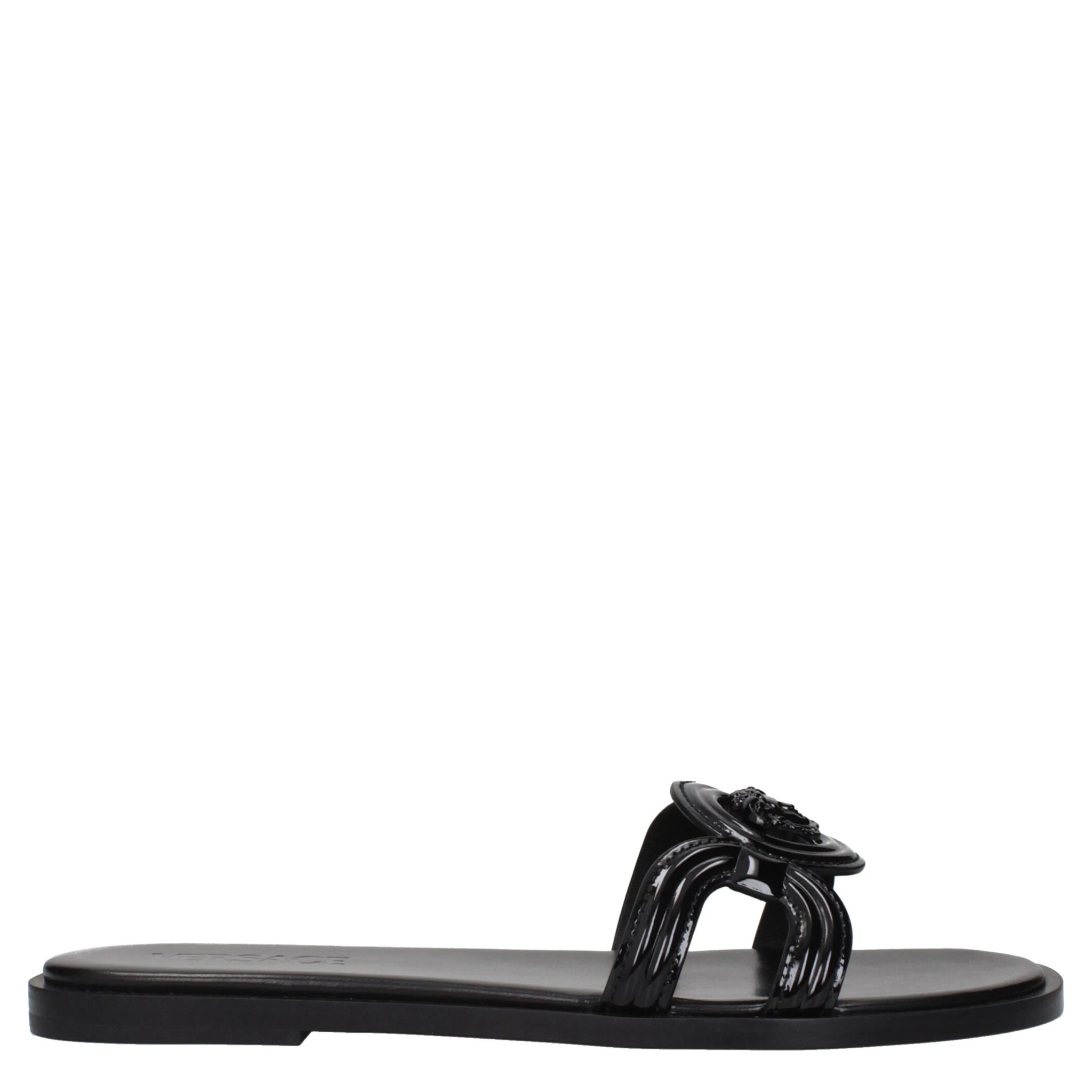 Black Leather Slippers