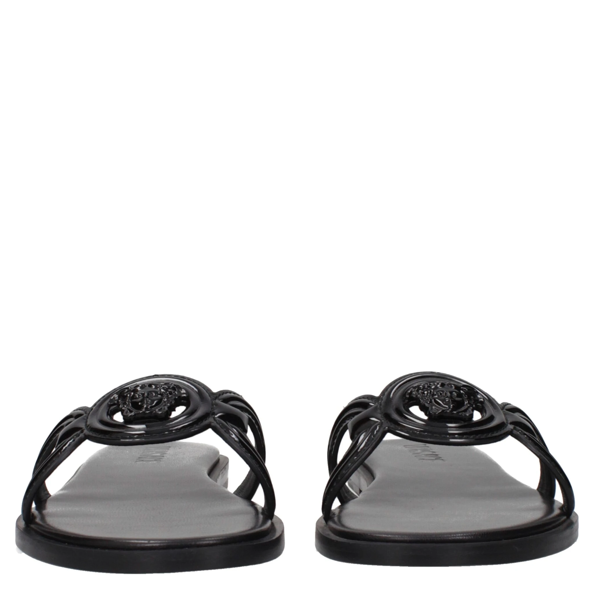 Black Leather Slippers