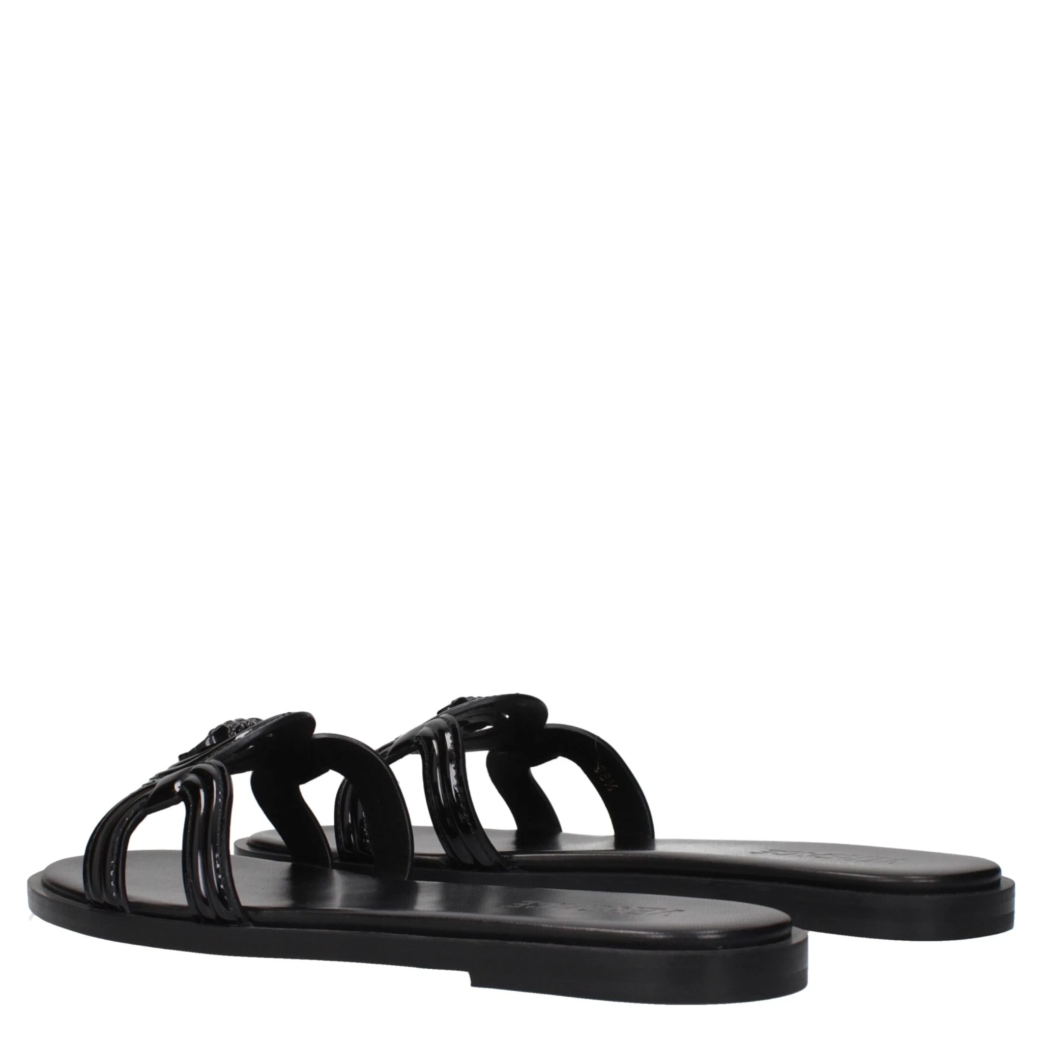 Black Leather Slippers