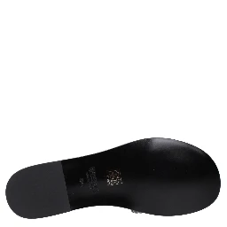 Black Leather Slippers