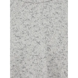 Grey Crewneck Sweater with Dropped Shoulders in Wool Blend Man