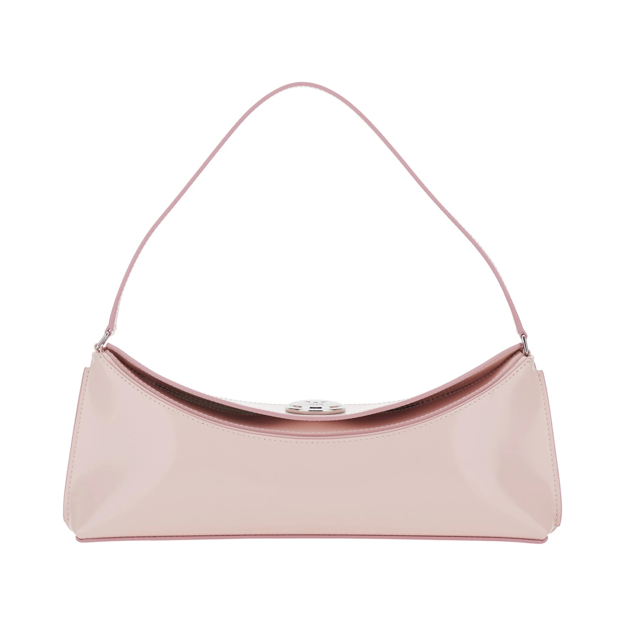 Le Calisso Pink Shoulder Bag with Engraved Snap Button in Leather Woman