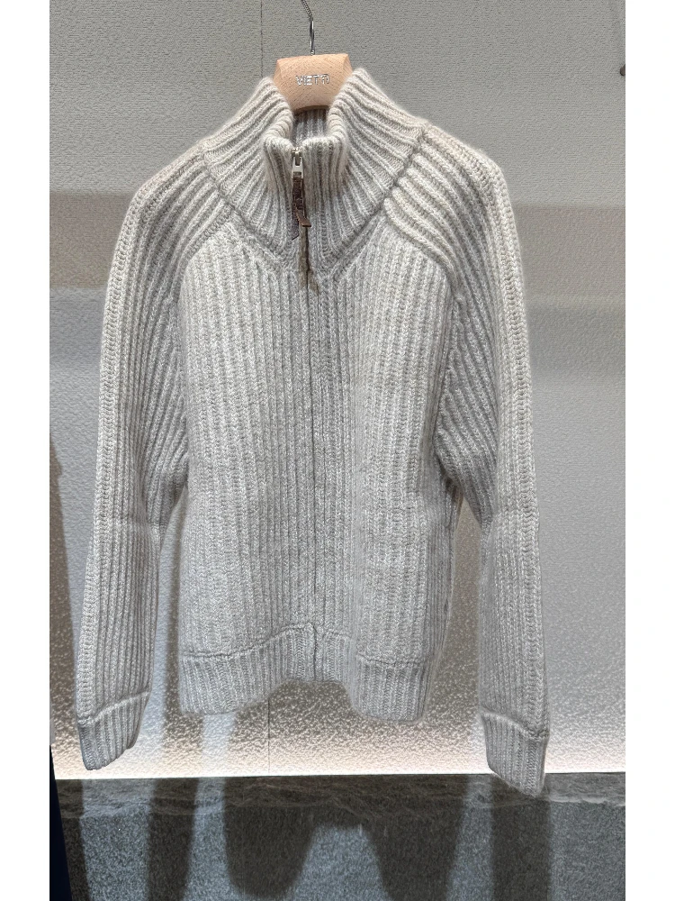 "Sienite Plume" jacket in cashmere and silk
