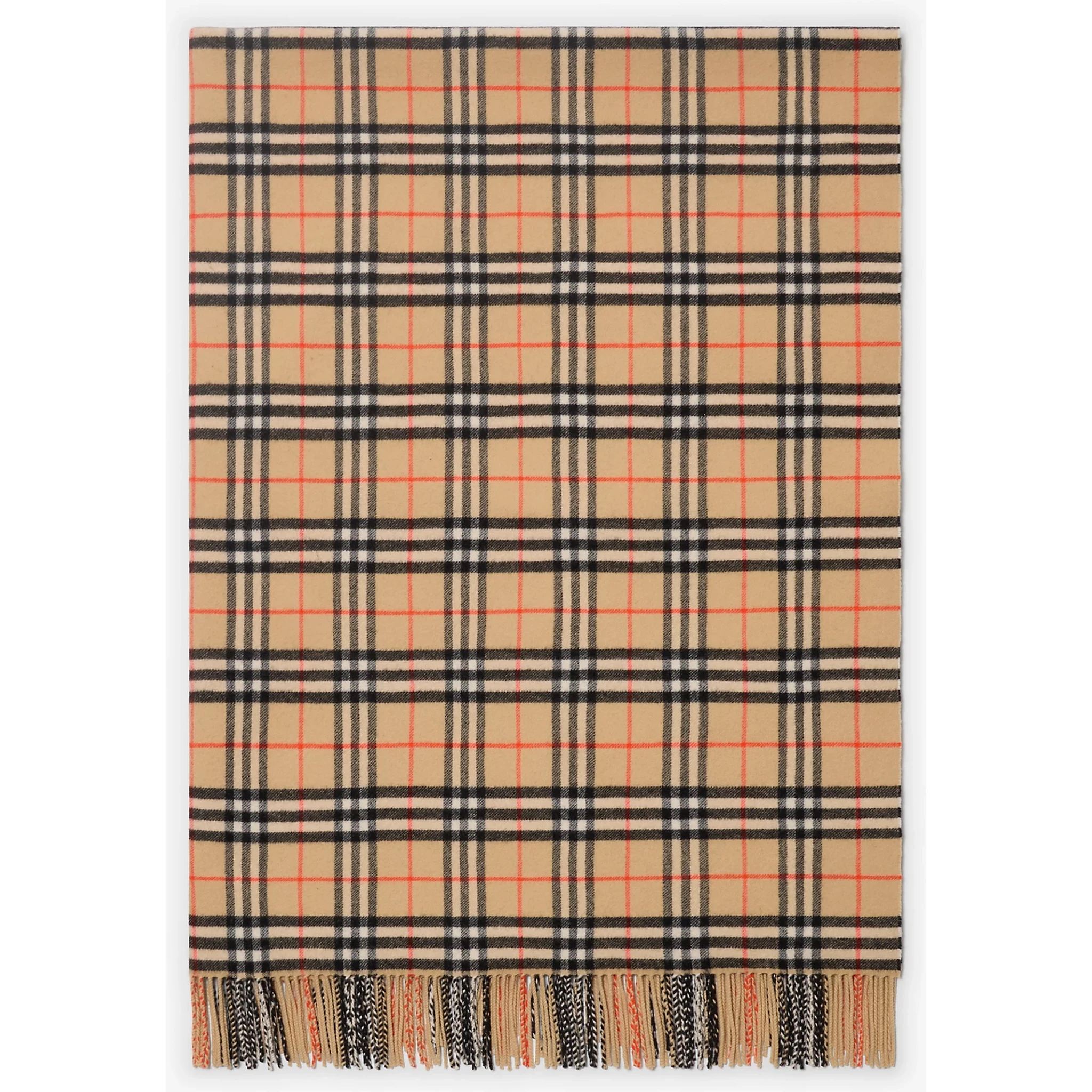Wool and cashmere blanket with check pattern