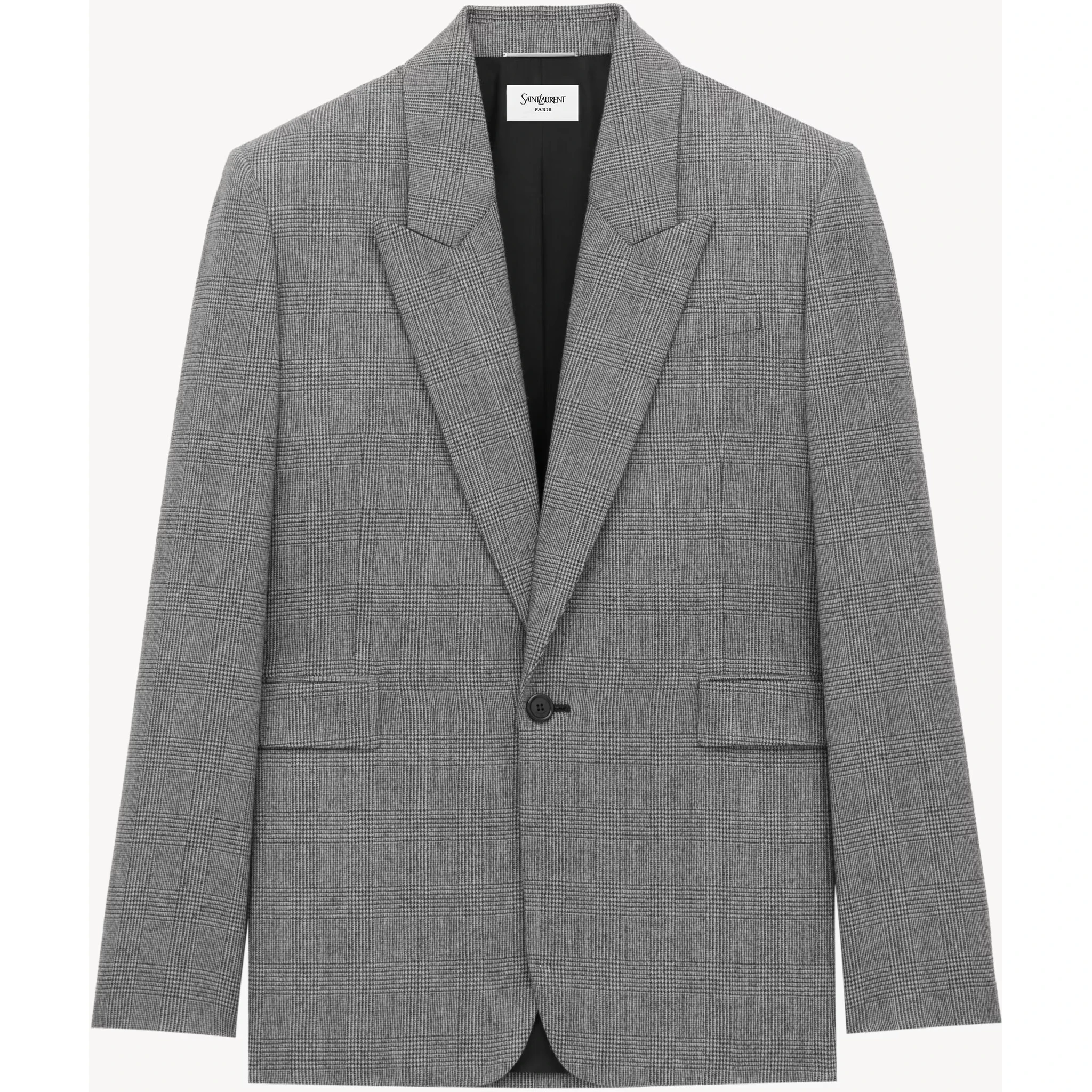 checked single-breasted blazer