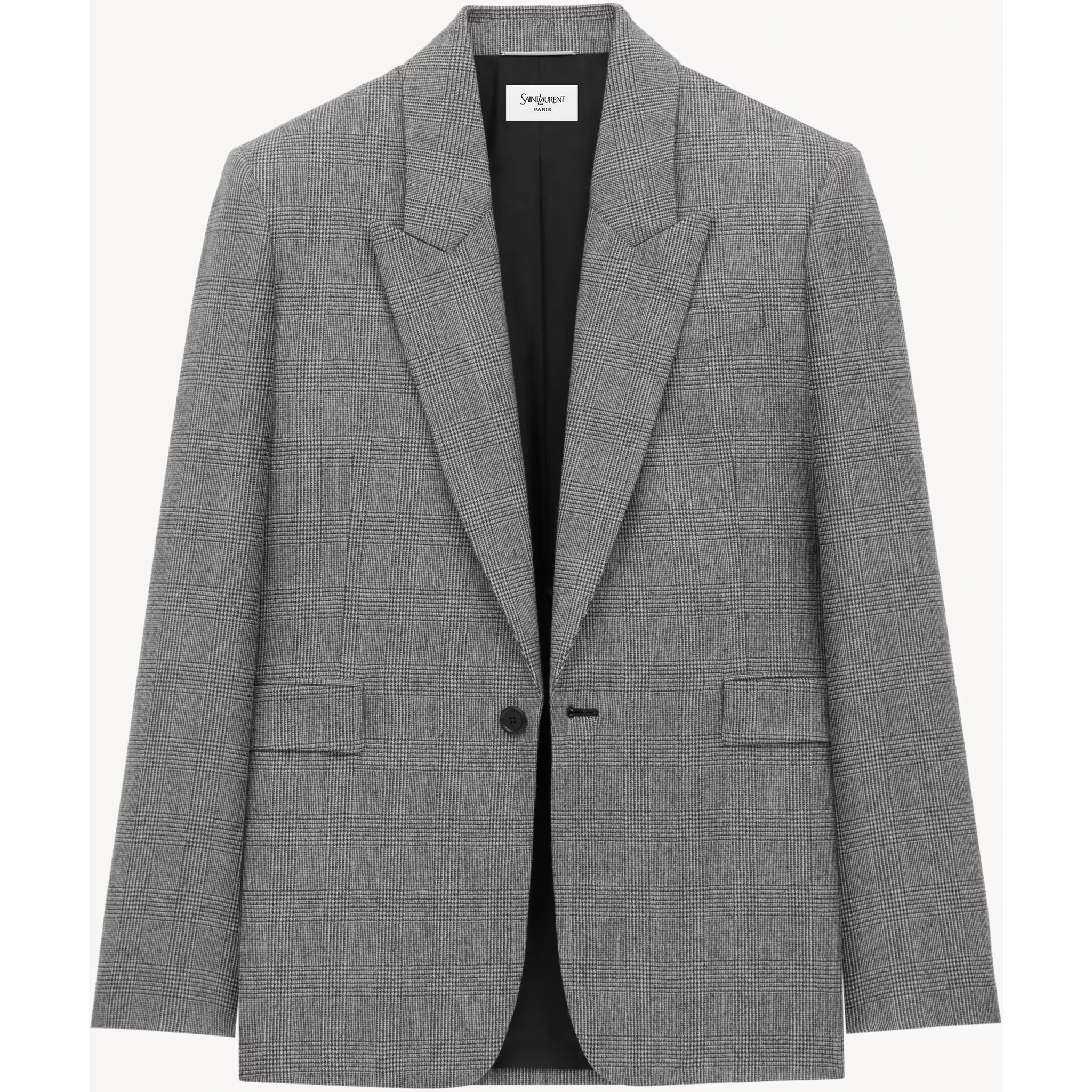 checked single-breasted blazer